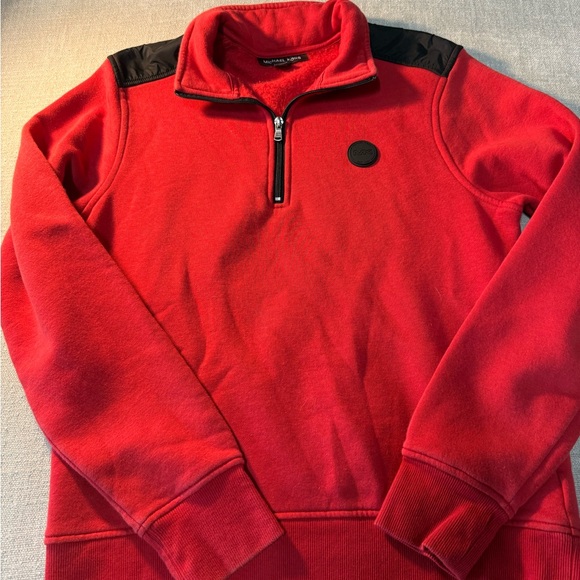 Michael Kors Other - Michael Kors Men’s Red Half-Zip Fleece with Black Shoulder Panels